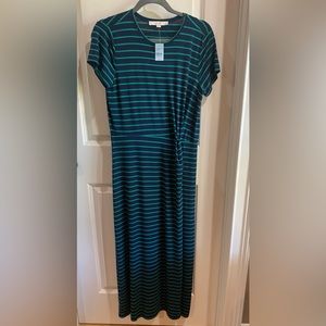 Loft striped maxi dress. Petite medium. NWT